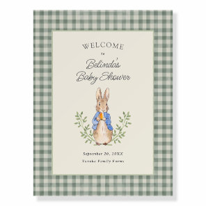Classic Storybook Rabbit Sage Baby Shower Welcome Foam Board