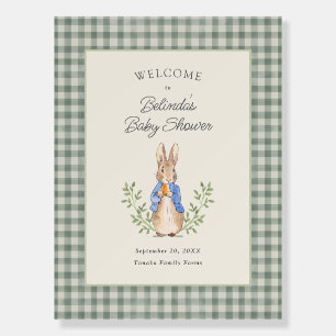 Classic Storybook Rabbit Sage Baby Shower Welcome Foam Board