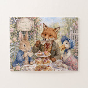 Classic Storybook Tea Gathering Rabbit Fox Duck Jigsaw Puzzle