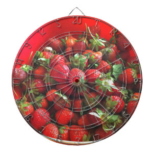 Classic Strawberries Dartboard With Darts