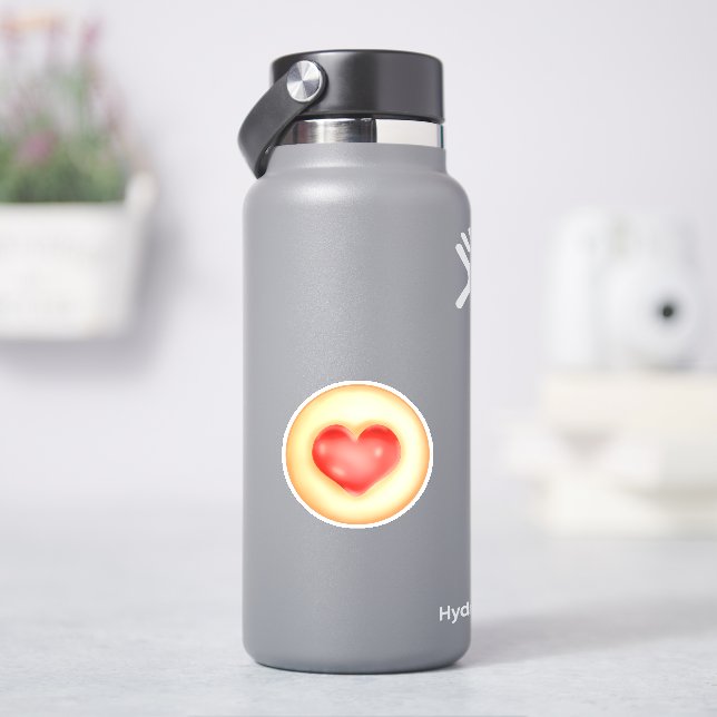 Classic Strawberry Heart Thumbprint Cookies Sticker (HydroFlask)