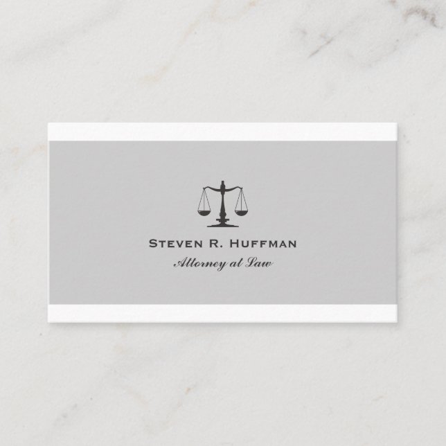 Classic Stripe Attorney at law Justice Scale Business Card (Front)