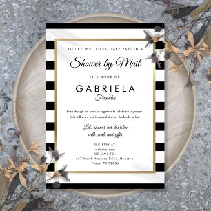 Classic Stripe Bridal Shower By Mail Long Distance Invitation