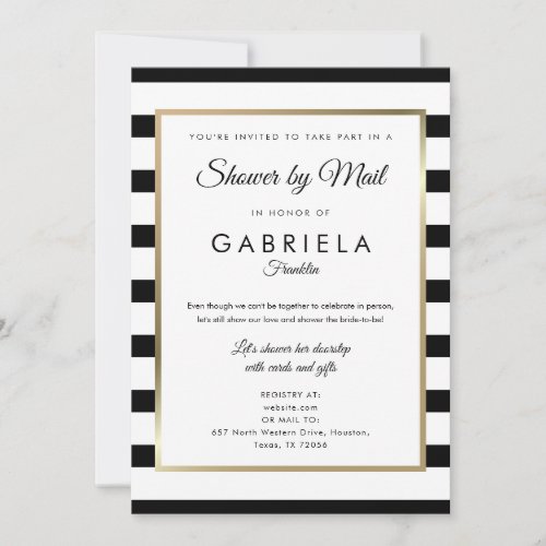 Classic Stripe Bridal Shower By Mail Long Distance Invitation