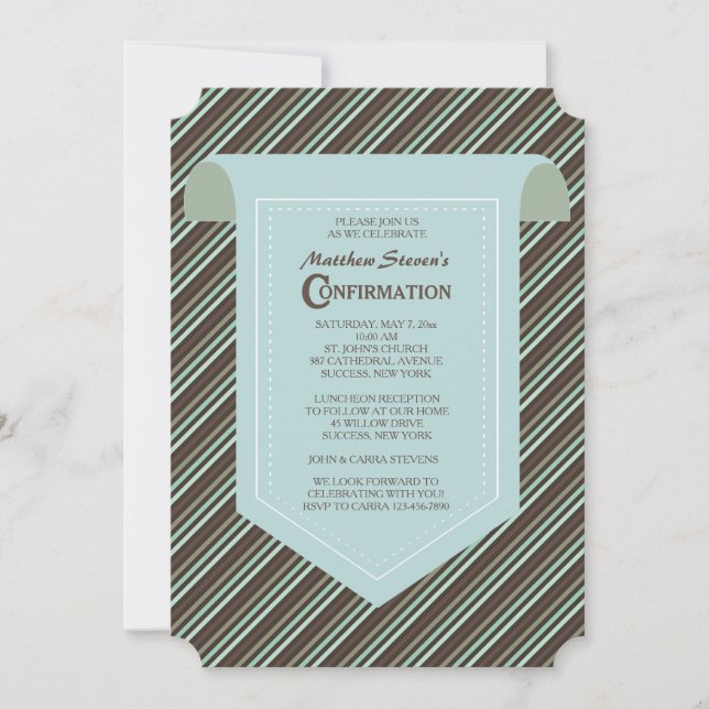 Classic Stripe Confirmation Invitation (Front)