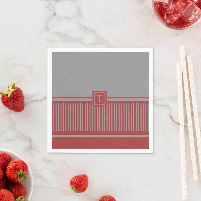 Classic Stripe Monogram Napkins (Insitu)