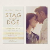 Classic Stripe Stag & Doe Ticket, Gold (Front & Back)