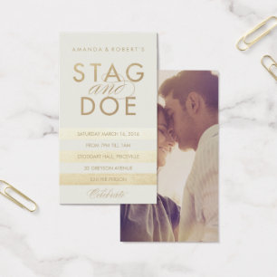 Classic Stripe Stag & Doe Ticket, Gold