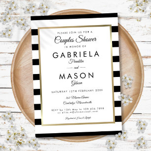 Classic Stripe Wedding Couples Shower Invitation