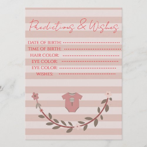 Classic Striped Baby Predictions and Wishes Game