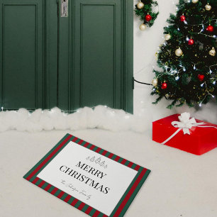 Classic Striped Christmas Doormat