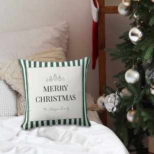 Classic Striped Christmas Throw Pillow