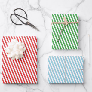 Classic Striped Holiday Occasion Wrapping Paper Sheets