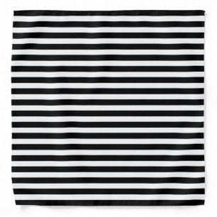 Classic Striped Pattern Black and White Stripes Bandana