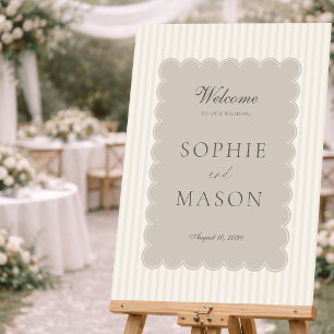 Classic Striped Wedding Welcome Sign