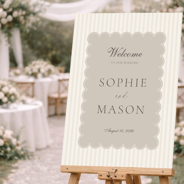 Classic Striped Wedding Welcome Sign (Creator Uploaded)