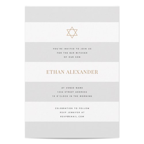 Classic Stripes Bar Mitzvah Invitation