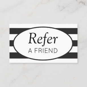Classic Stripes Black Refer a Friend Referral Card