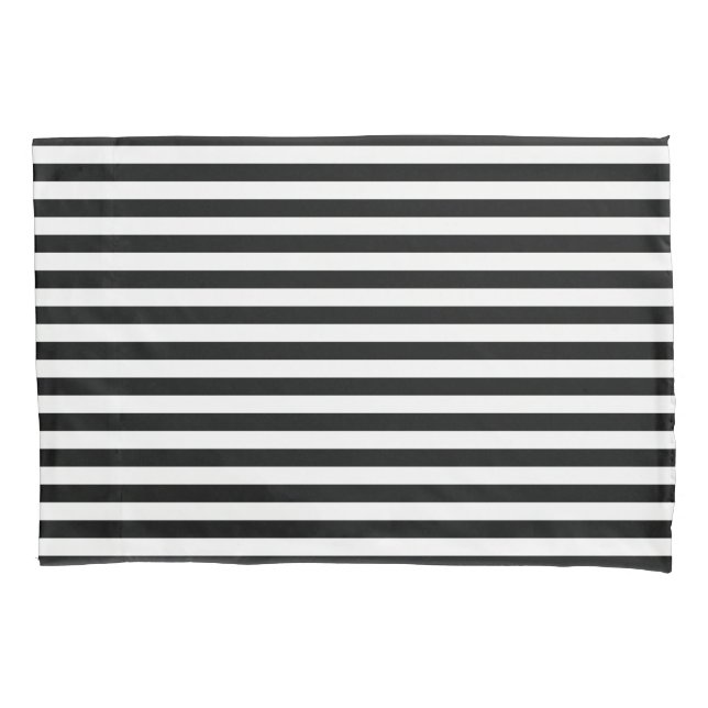 Classic Stripes Black & White Pillow Case (Front)