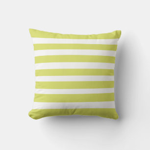 Classic Stripes Celery Green and White Throw Pillow