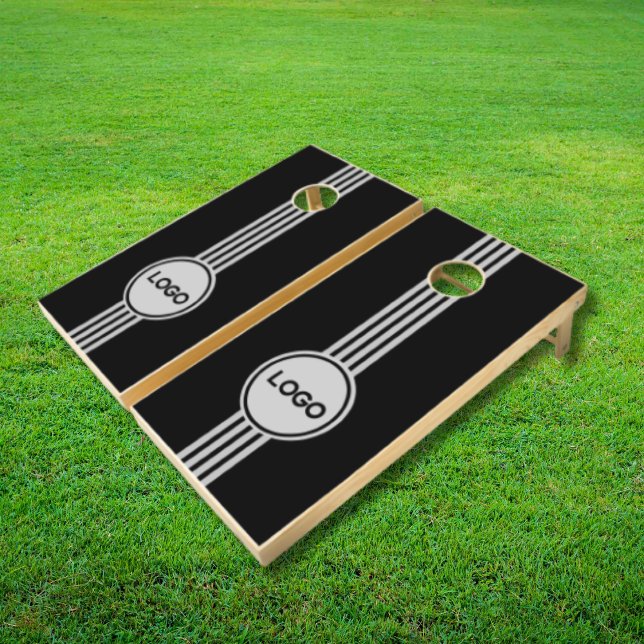 Classic Stripes Custom Business Logo Cornhole Set (Classic Stripes Custom Business Logo Cornhole Set)