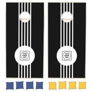 Classic Stripes Custom Logo Corporate Branding Cornhole Set