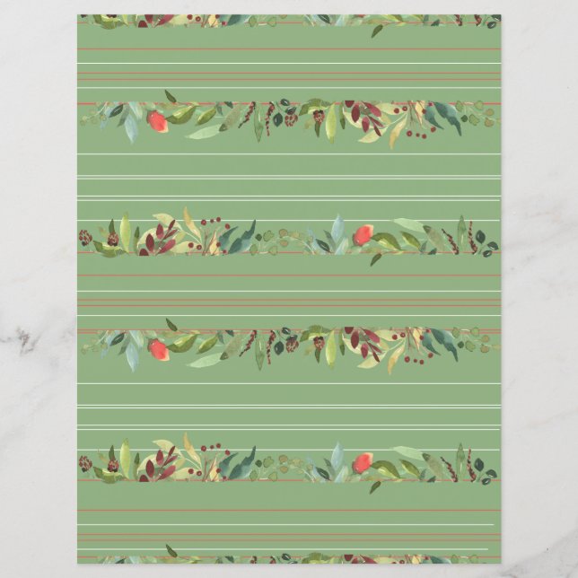 Classic Stripes, Flowers and Foliage Paper Sheet (Front)