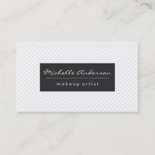 Classic Stripes Gray White Business Card