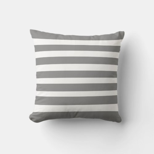 Classic Stripes Grey and White Throw Pillow