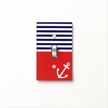 Classic Stripes Nautical Love Light Switch Cover