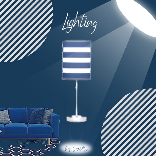 Classic Stripes Navy and White  Lamp Shade
