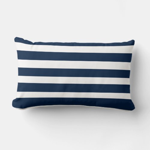 Classic Stripes Navy and White Throw Pillow