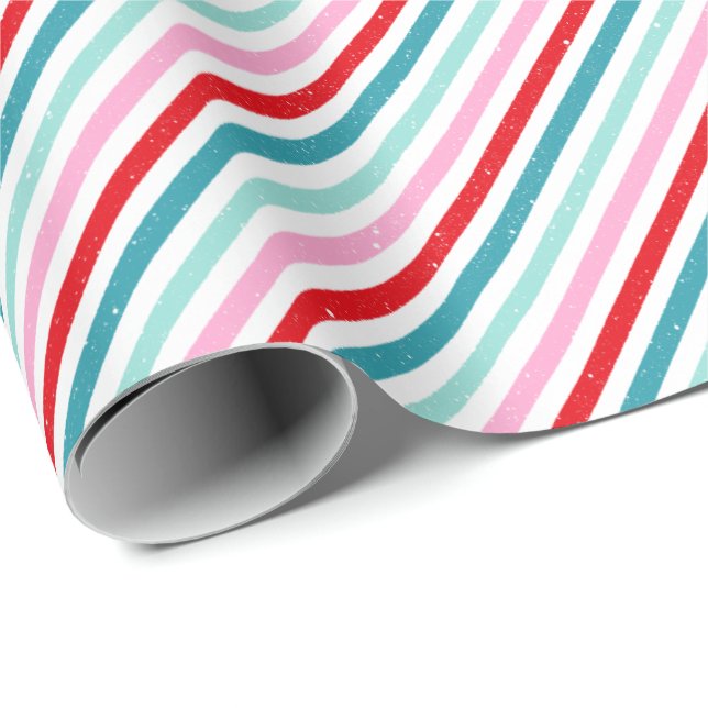 Classic Stripes Pattern Christmas Wrapping Paper (Roll Corner)