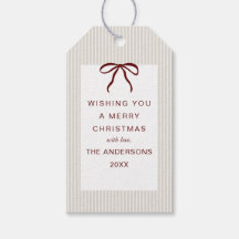 Classic Stripes Red Bow Merry Christmas