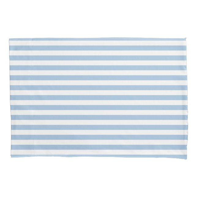 Classic Stripes Soft Blue Pillow Case (Front)