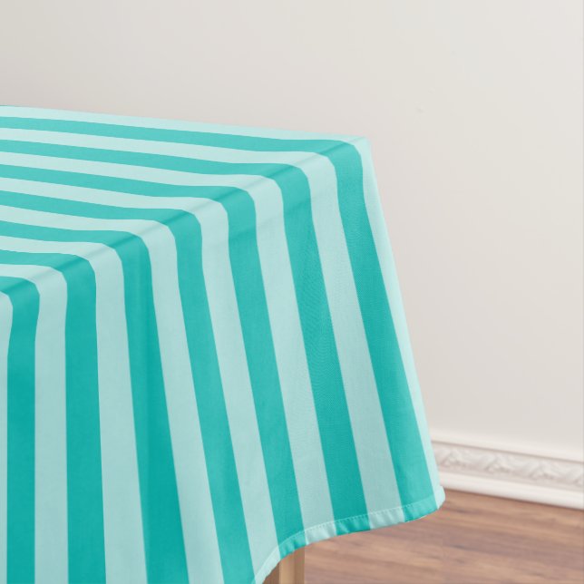 Classic Stripes Two-tone Blue Hues   Tablecloth (In Situ)
