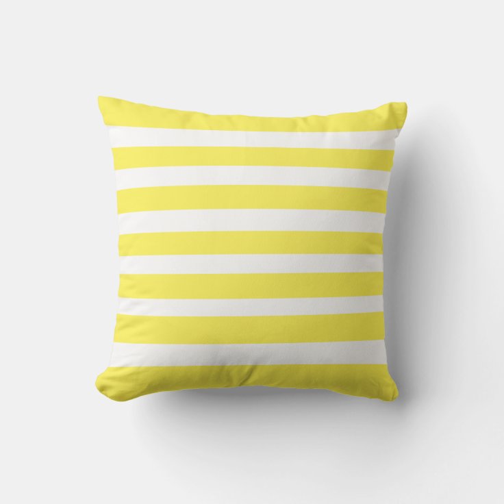 Classic Stripes Yellow and White Throw Pillow Zazzle