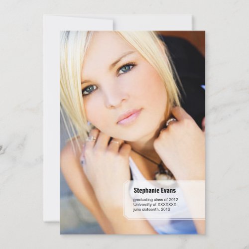 Classic Stub Photo Graduation Announcement