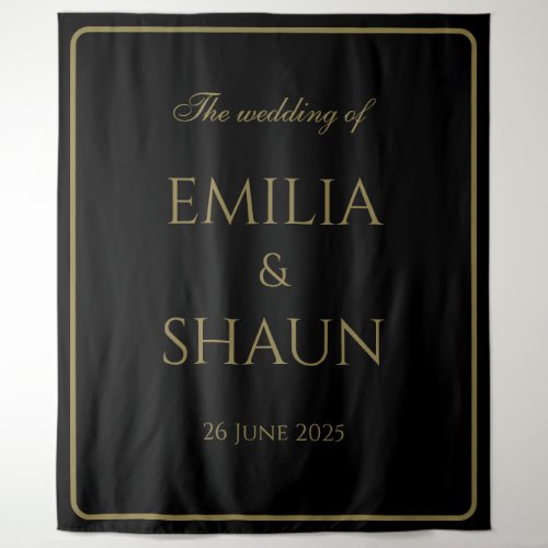 Classic Style Black and Gold Wedding Backdrop