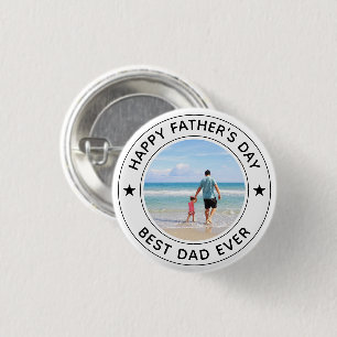 Classic Style Fathers Day White Stylish Button