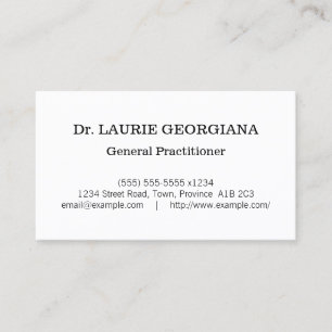 Classic Style Healthcare Specialist Business Card
