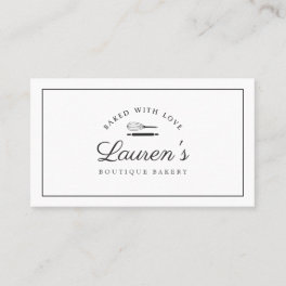 Classic Style Home Bakery Logo Baked with Love Business Card
