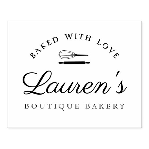 Classic Style Home Bakery Logo Rubber Stamp