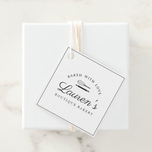 Classic Style Home Bakery Logo with Business Info Favor Tags