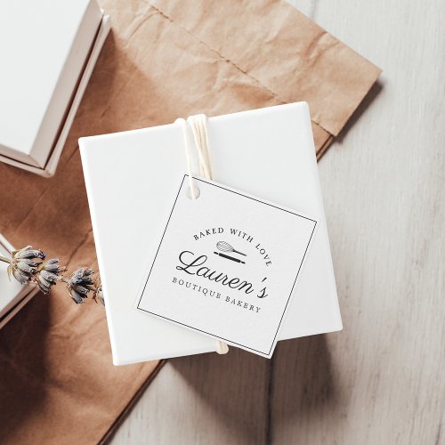 Classic Style Home Bakery Logo with Business Info Favor Tags