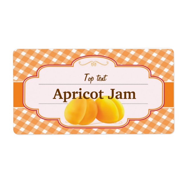 Classic Style Jam Jelly Traditional Apricot Jam Label (Front)