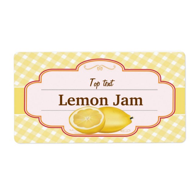 Classic Style Jam Jelly Traditional Lemon Jam Label (Front)