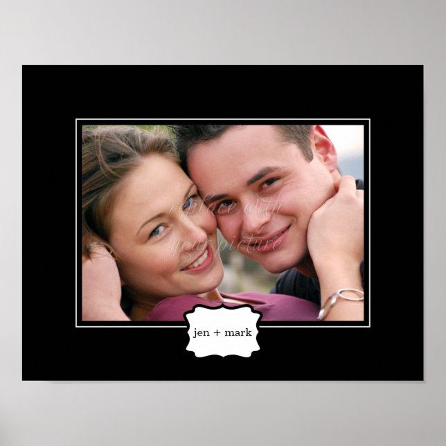 Classic Style Personalized Photo Mat - Black - Poster (Front)