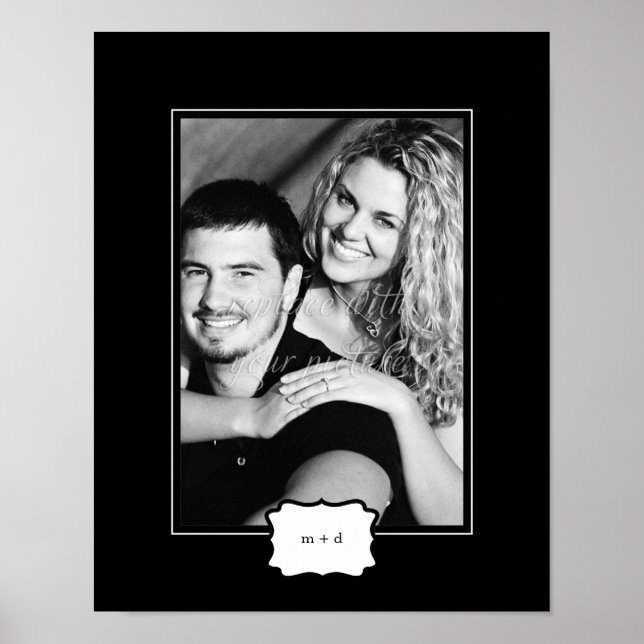 Classic Style Personalized Photo Mat - Black - Poster (Front)