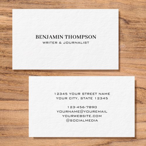 Classic Style Professional White Black Business Card